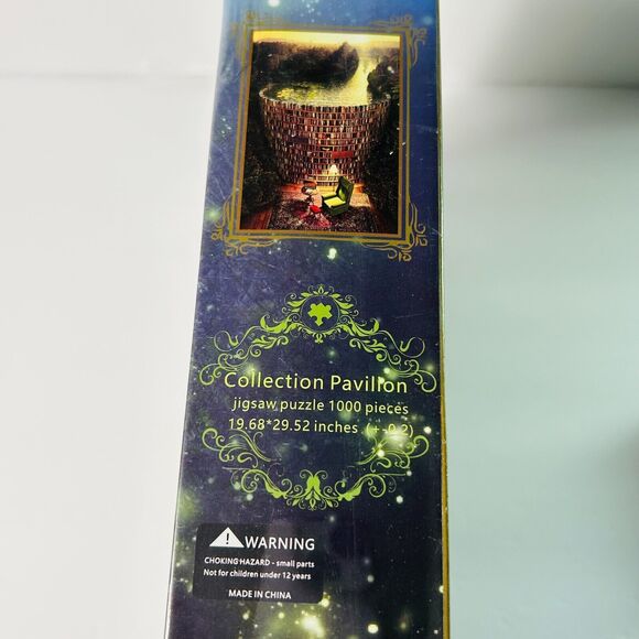 Collection Pavilion 1000 Piece Puzzle Bookshelf Canal Book Lover Fantasy NEW - Picture 3 of 4